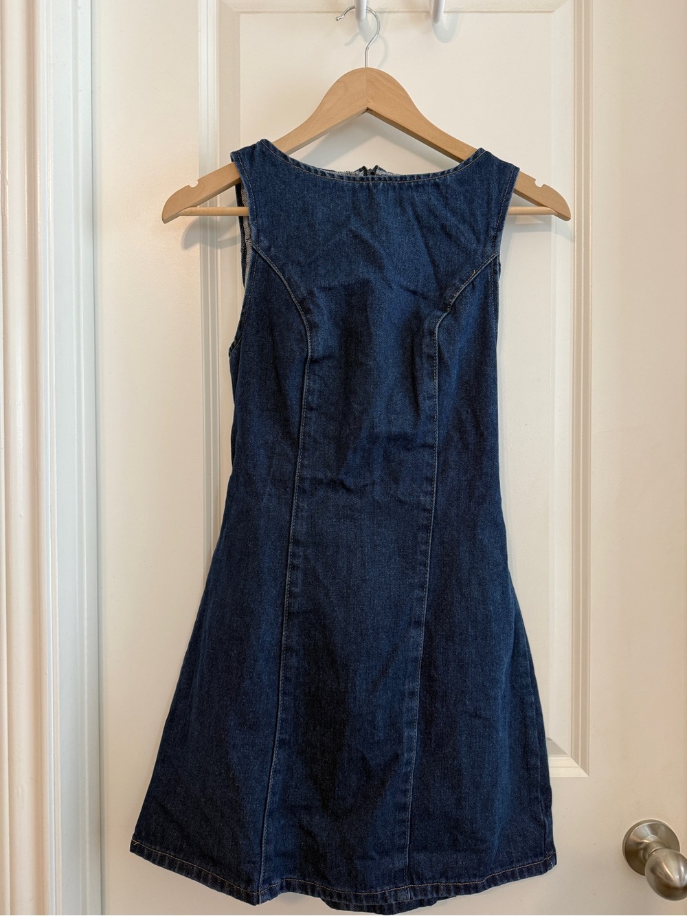 SHEIN Sleeveless Denim Dress - Navy Blue